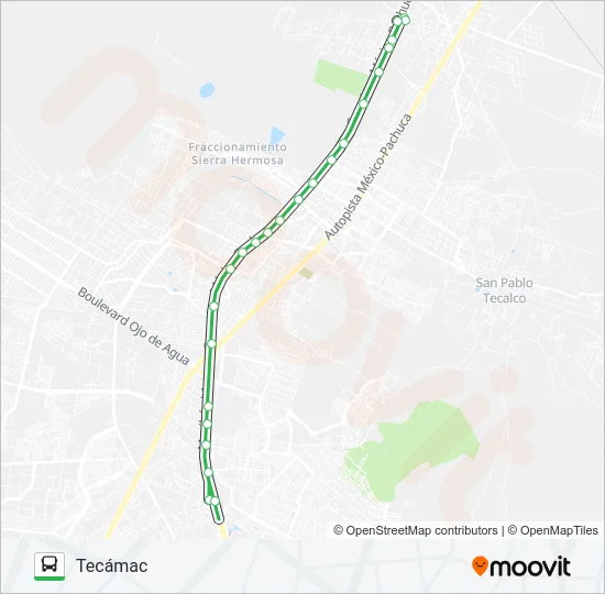 SANTO TOMÁS - TECÁMAC Bus Line Map