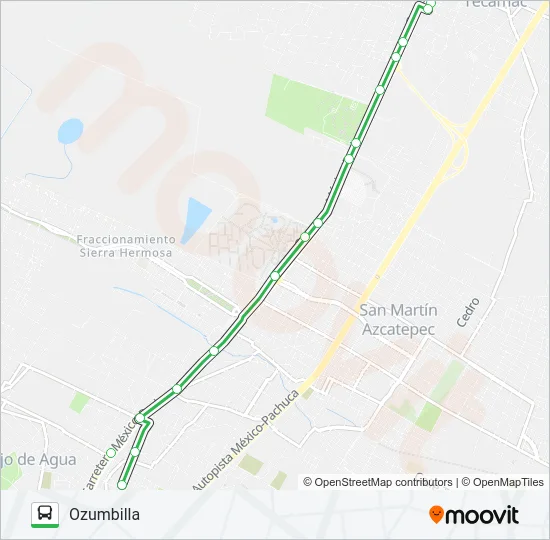 OZUMBILLA - TECÁMAC CTRO. Bus Line Map