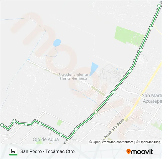 SAN PEDRO - TECÁMAC CTRO. Bus Line Map
