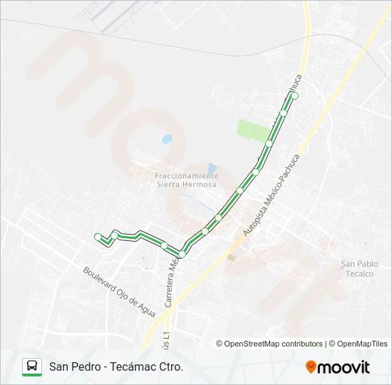 SAN PEDRO - TECÁMAC CTRO. Bus Line Map