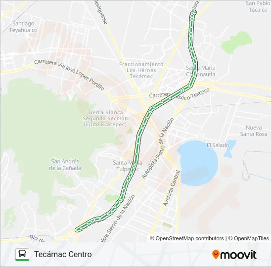 TECÁMAC CENTRO - OZUMBILLA Bus Line Map
