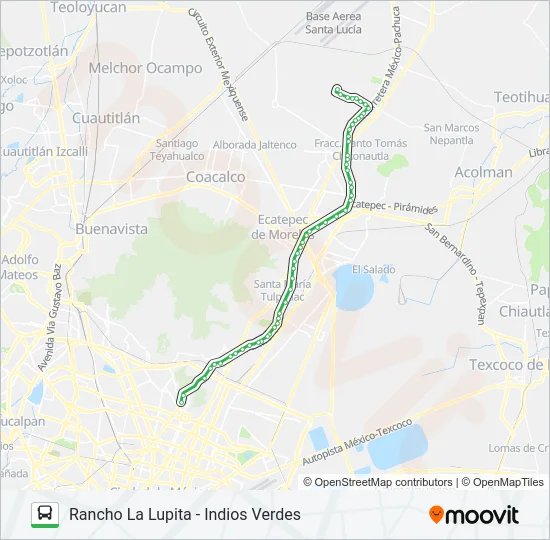 RANCHO LA LUPITA - INDIOS VERDES Bus Line Map