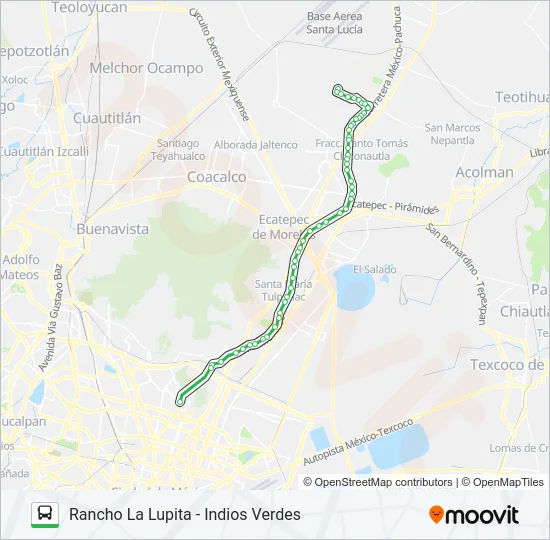 RANCHO LA LUPITA - INDIOS VERDES Bus Line Map