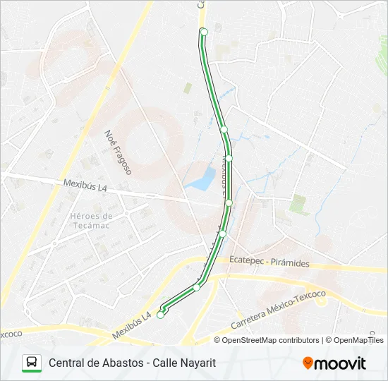 CENTRAL DE ABASTOS - CALLE NAYARIT Bus Line Map