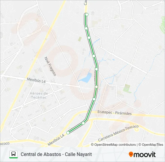 CENTRAL DE ABASTOS - CALLE NAYARIT Bus Line Map