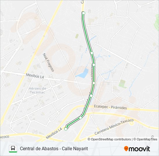 CENTRAL DE ABASTOS - CALLE NAYARIT bus Line Map