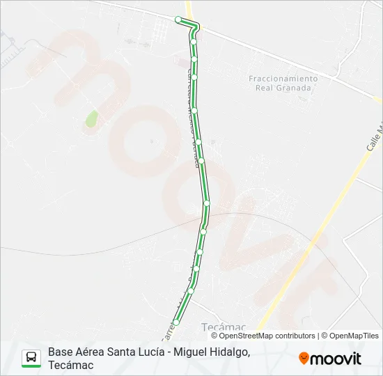 BASE AÉREA SANTA LUCÍA - MIGUEL HIDALGO, TECÁMAC Bus Line Map