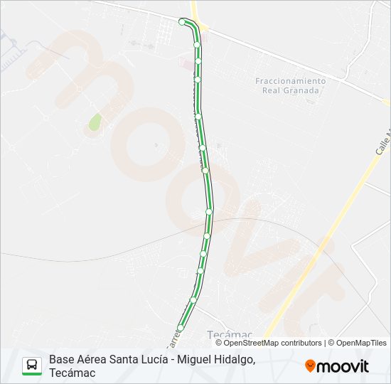 Mapa de BASE AÉREA SANTA LUCÍA - MIGUEL HIDALGO, TECÁMAC de autobús