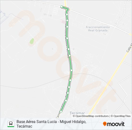 BASE AÉREA SANTA LUCÍA - MIGUEL HIDALGO, TECÁMAC bus Line Map