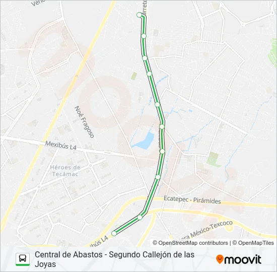 CENTRAL DE ABASTOS - SEGUNDO CALLEJÓN DE LAS JOYAS Bus Line Map