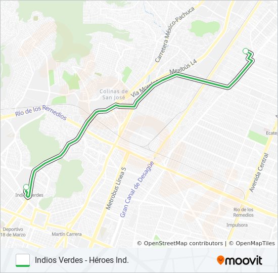 indios verdes héroes ind Route: Schedules, Stops & Maps - Héroes de ...