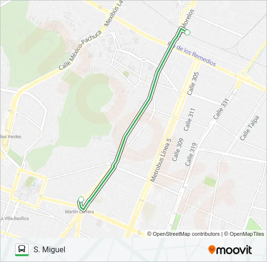 METRO M. CARRERA - S. MIGUEL Bus Line Map
