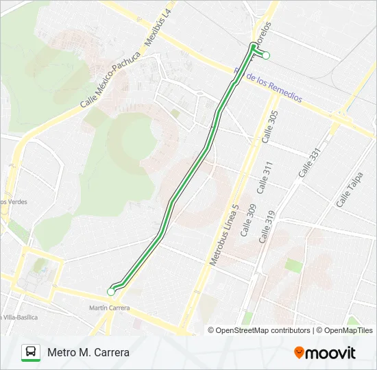 METRO M. CARRERA - S. MIGUEL Bus Line Map