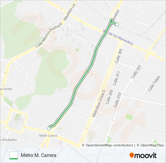 METRO M. CARRERA - S. MIGUEL bus Line Map