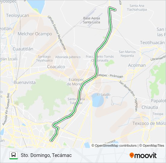Mapa de METRO MARTÍN CARRERA - STO. DOMINGO, TECÁMAC de autobús