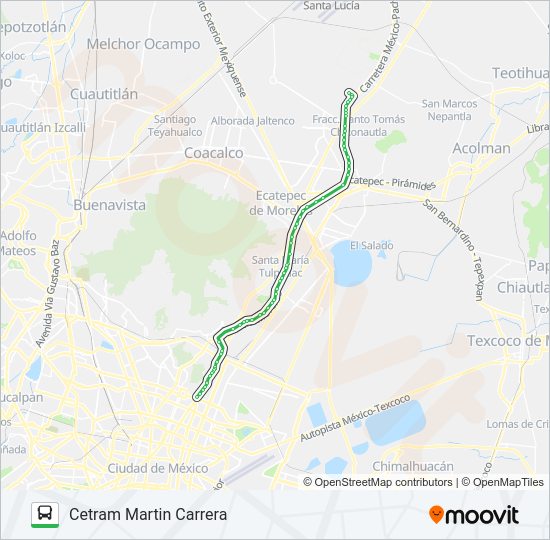 Mapa de CETRAM MARTIN CARRERA - AV. JUÁREZ, OZUMBILLA de autobús