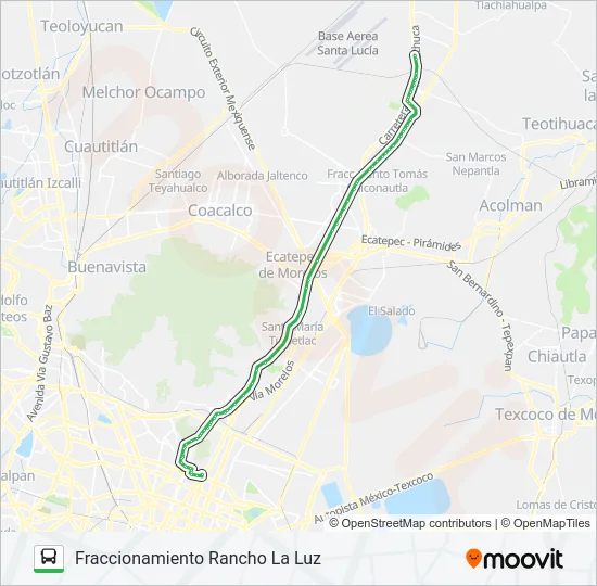 CETRAM MARTIN CARRERA - FRACCIONAMIENTO RANCHO LA LUZ Bus Line Map