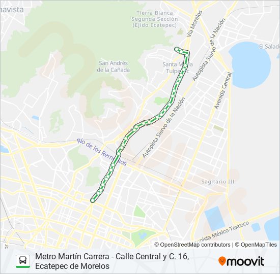 Ruta metro martín carrera calle central c 16 ecatepec de morelos: horarios,  paradas y mapas - Metro Martín Carrera (Actualizado)