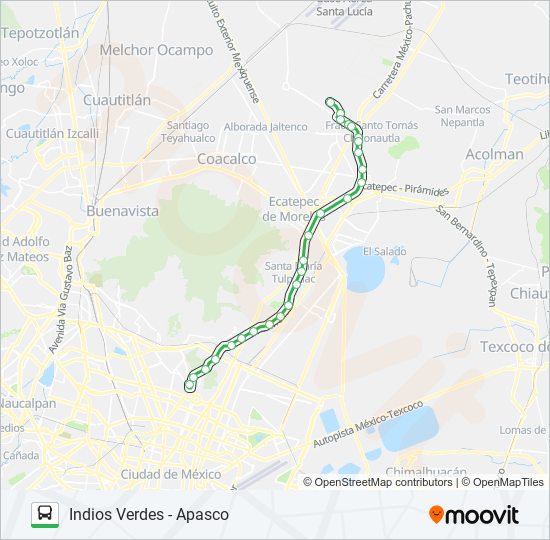 INDIOS VERDES - APASCO bus Line Map