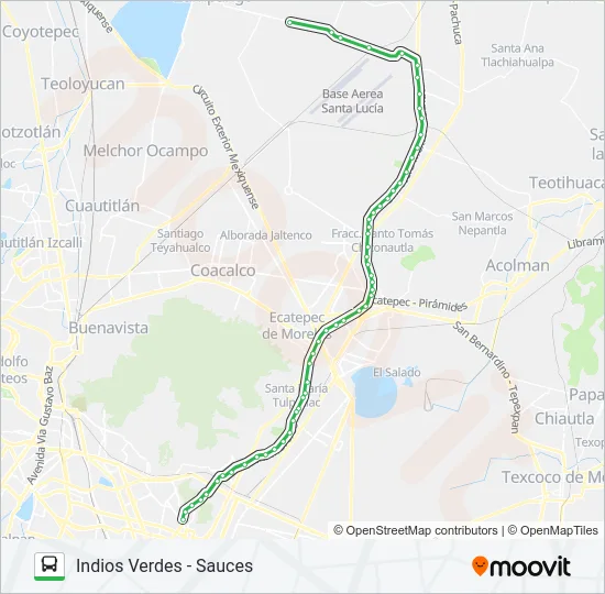 INDIOS VERDES - SAUCES Bus Line Map