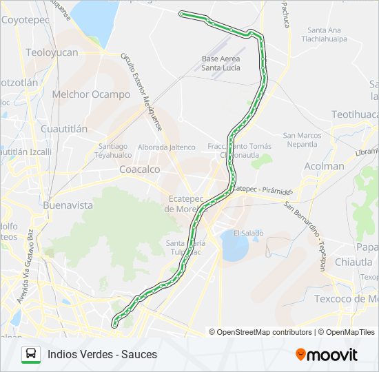 INDIOS VERDES - SAUCES bus Line Map