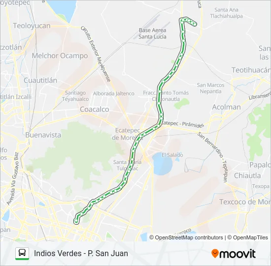INDIOS VERDES - P. SAN JUAN Bus Line Map