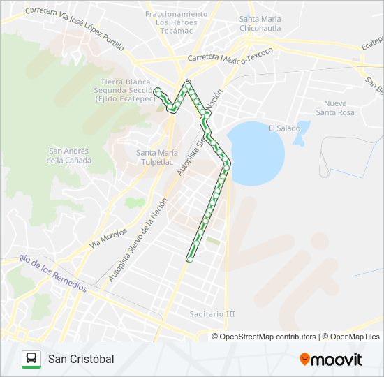 Mapa de METRO OLIMPICA - SAN CRISTÓBAL de autobús