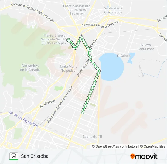 METRO OLIMPICA - SAN CRISTÓBAL Bus Line Map