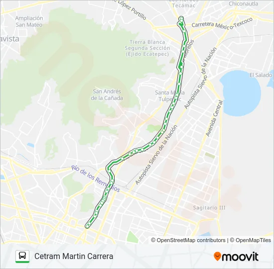 CETRAM MARTIN CARRERA - MACROPLAZA Bus Line Map