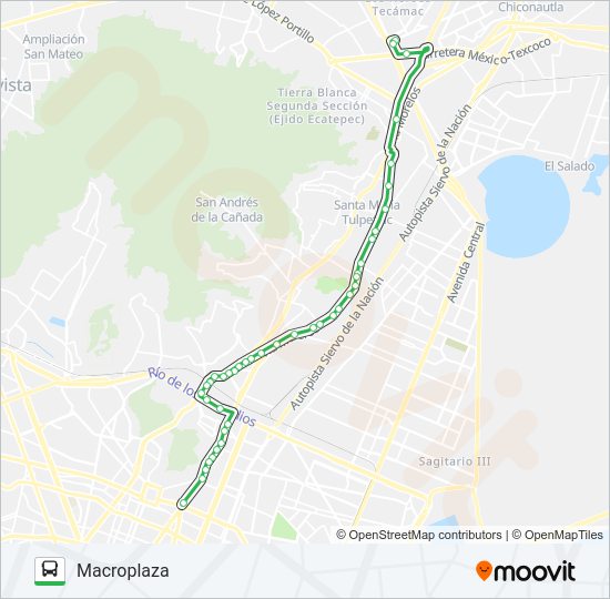 Mapa de CETRAM MARTIN CARRERA - MACROPLAZA de autobús