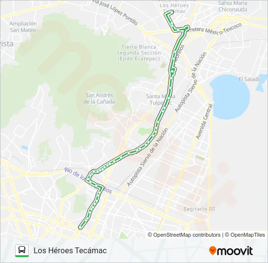 CETRAM MARTIN CARRERA - LOS HÉROES TECÁMAC Bus Line Map