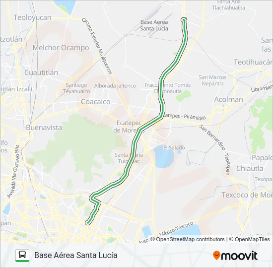 METRO MARTÍN CARRERA - BASE AÉREA SANTA LUCÍA Bus Line Map