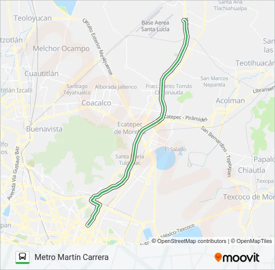 METRO MARTÍN CARRERA - BASE AÉREA SANTA LUCÍA Bus Line Map