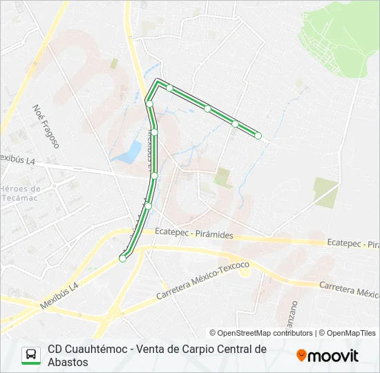 CD CUAUHTÉMOC - VENTA DE CARPIO CENTRAL DE ABASTOS Bus Line Map
