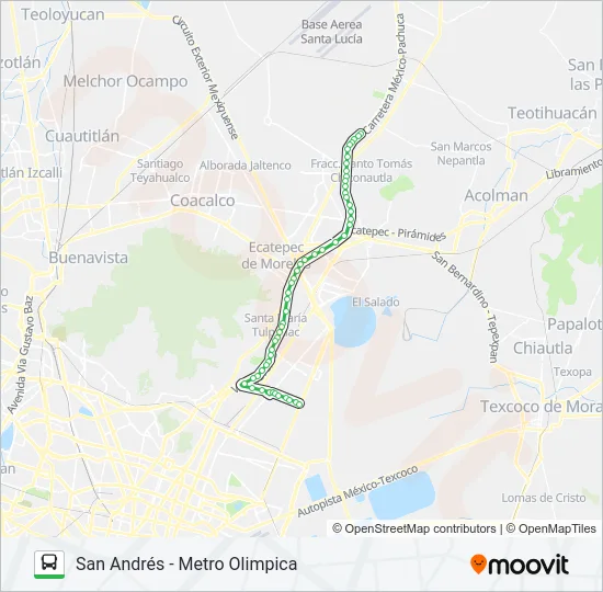 SAN ANDRÉS - METRO OLIMPICA Bus Line Map