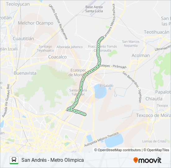SAN ANDRÉS - METRO OLIMPICA bus Line Map