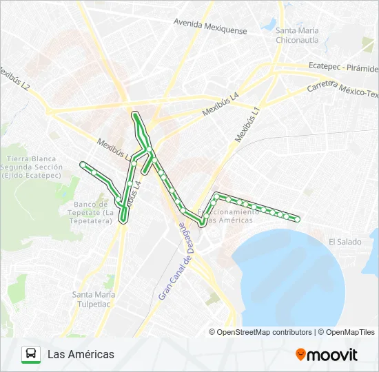LAS AMÉRICAS - PALACIO MUNICIPAL Bus Line Map