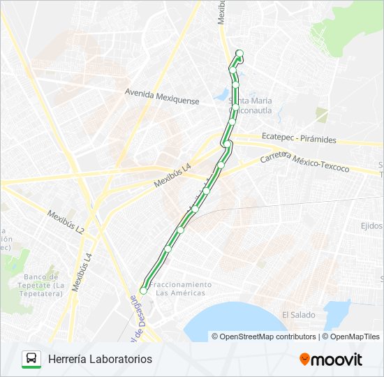 LAS AMÉRICAS - HERRERÍA LABORATORIOS bus Line Map