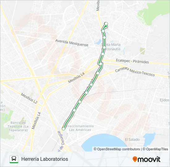 LAS AMÉRICAS - HERRERÍA LABORATORIOS Bus Line Map
