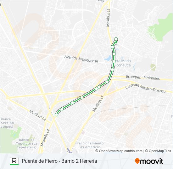 Mapa de PUENTE DE FIERRO - BARRIO 2 HERRERÍA de autobús