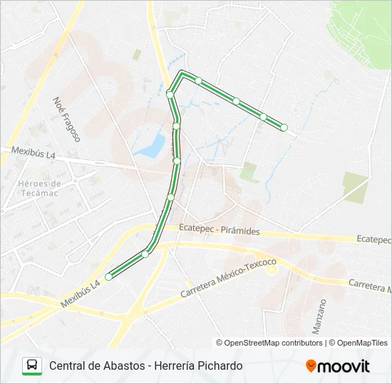 CENTRAL DE ABASTOS - HERRERÍA PICHARDO Bus Line Map