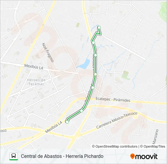 CENTRAL DE ABASTOS - HERRERÍA PICHARDO Bus Line Map