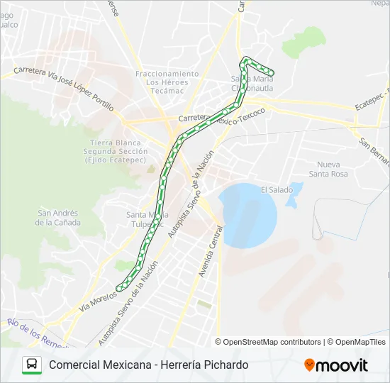 COMERCIAL MEXICANA - HERRERÍA PICHARDO Bus Line Map