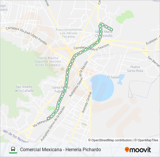 Mapa de COMERCIAL MEXICANA - HERRERÍA PICHARDO de autobús