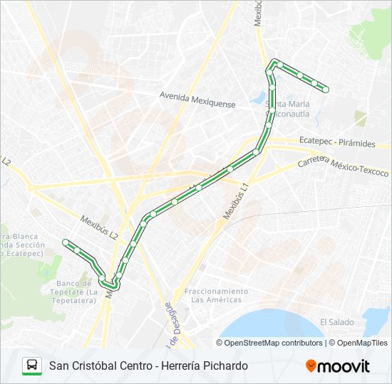 SAN CRISTÓBAL CENTRO - HERRERÍA PICHARDO bus Line Map