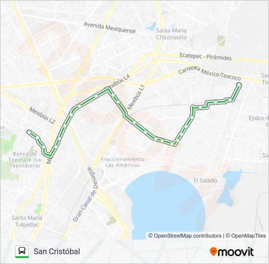 LA LÁZARO - SAN CRISTÓBAL Bus Line Map