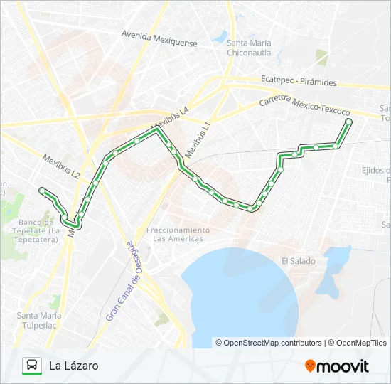 LA LÁZARO - SAN CRISTÓBAL Bus Line Map