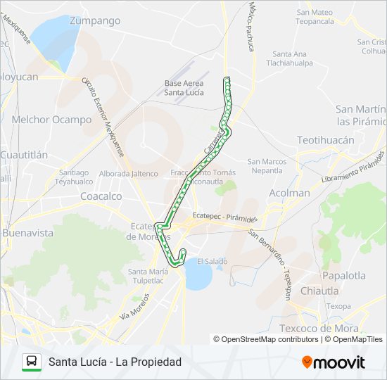 Mapa de SANTA LUCÍA - LA PROPIEDAD de autobús
