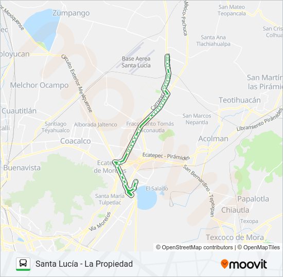 Mapa de SANTA LUCÍA - LA PROPIEDAD de autobús