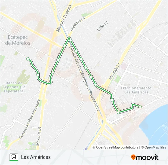 LAS AMÉRICAS - SAN CRISTÓBAL Bus Line Map